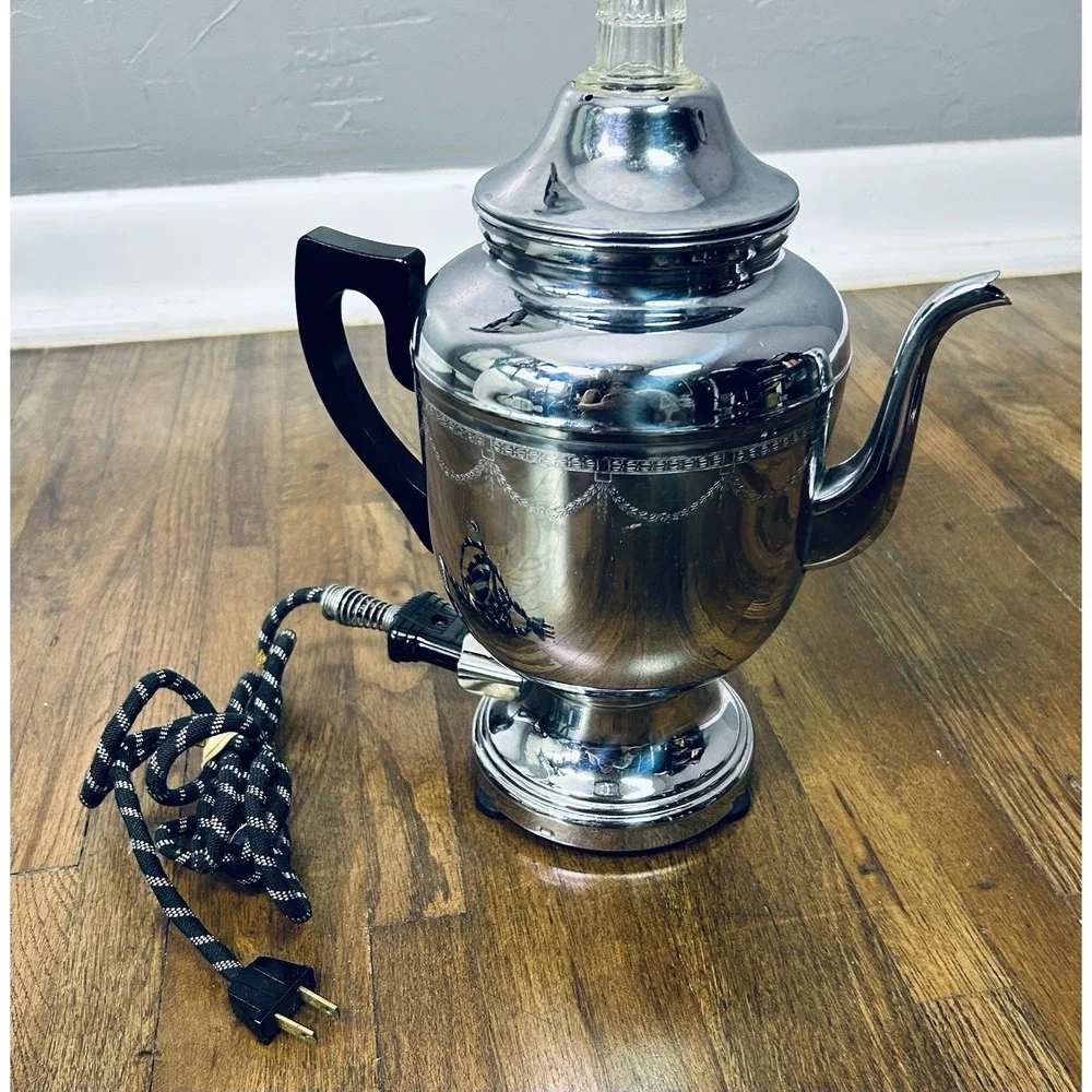 Vintage Farberware Model 208 ornate handle Coffee Percolator No Inside Basket